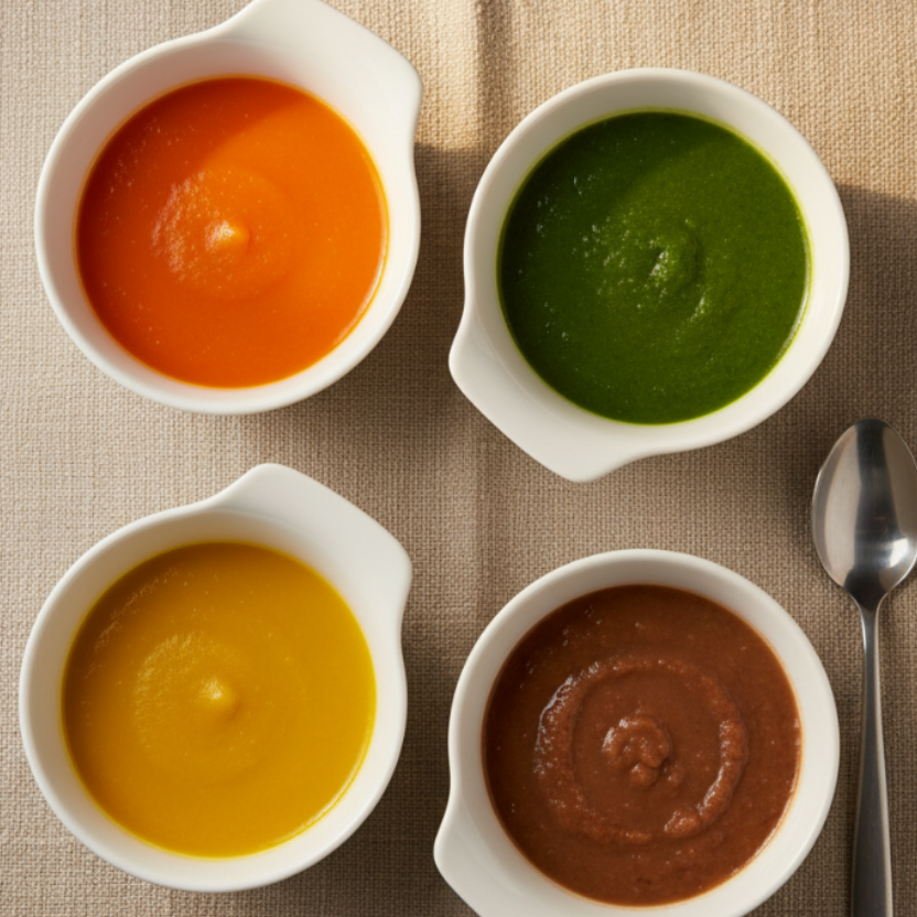 副菜4種セット - ランチョンマット、小鉢4つ、スプーン1つ